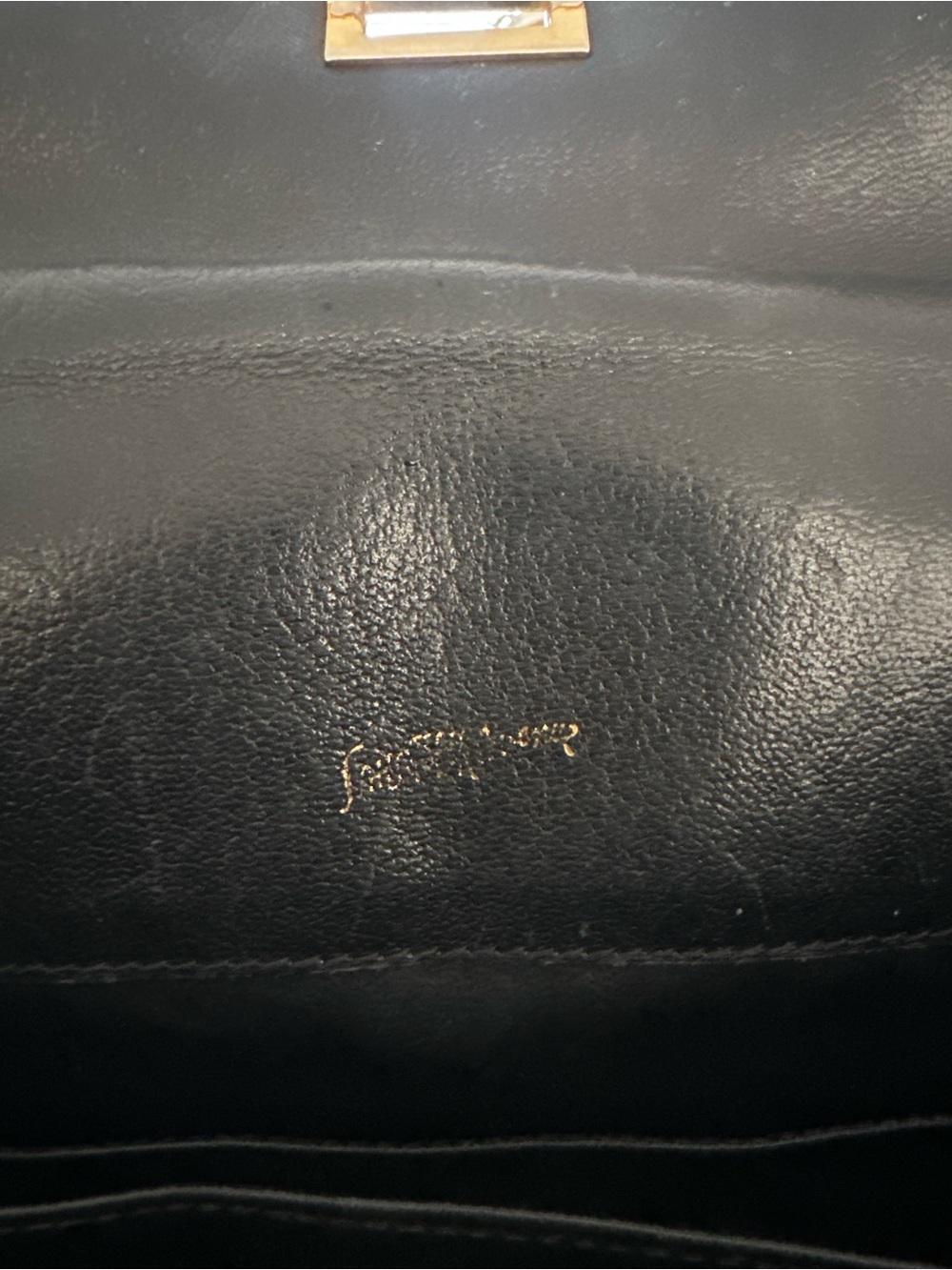 VTG Saks Fifth Avenue Paris Black Leather & Suede Kelly Bag Gold Hardware France - Picture 15 of 15